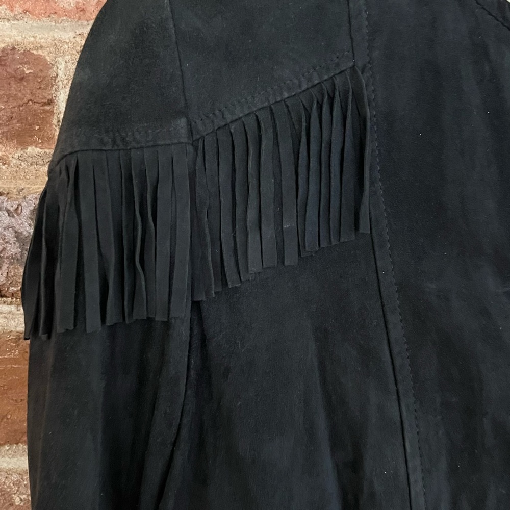 Anthropologie Elevenses Fringe Suede Jacket - Picture 3 of 9